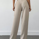 Pantalones de mujer con detalles de costura de talle alto