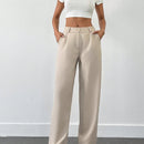Pantalones de mujer con detalles de costura de talle alto