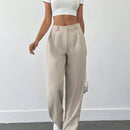 Pantalones de mujer con detalles de costura de talle alto