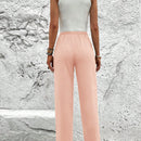 Lune pantalones elegantes de talle alto y largo con estampado de leopardo vintage, de uso casual y para la oficina, con tobillo entallado
