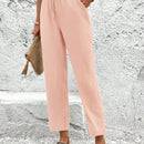 Lune pantalones elegantes de talle alto y largo con estampado de leopardo vintage, de uso casual y para la oficina, con tobillo entallado