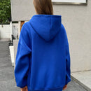 Ezwear sudadera holgada con capucha de estilo deportivo minimalista casual con patron de letra de mexico, para mujer, otono/invierno