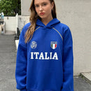 Ezwear sudadera holgada con capucha de estilo deportivo minimalista casual con patron de letra de mexico, para mujer, otono/invierno