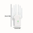 Amplificador de WiFi OEKE 1200Mbps Doble Banda 2.4&5GHz, 6 Antenas Cobertura 360°, 4 Modos, Puerto Ethernet, Configuración con un Clic, Extiende hasta 3000 Pies Cuadrados para 35 Dispositivos, Refuerzo de Señal Wifi, Diseño Moderno, Dispositivo de Conect
