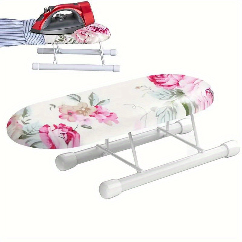 Tablero de planchado portátil sin mangas con estampado floral - Tablero de planchado compacto y ligero de mano con mango ergonómico, 11x3,9x3,1 pulgadas para ropa, camisas, pantalones - Electrodoméstico esencial de cocina, tablero de planchado de cocina