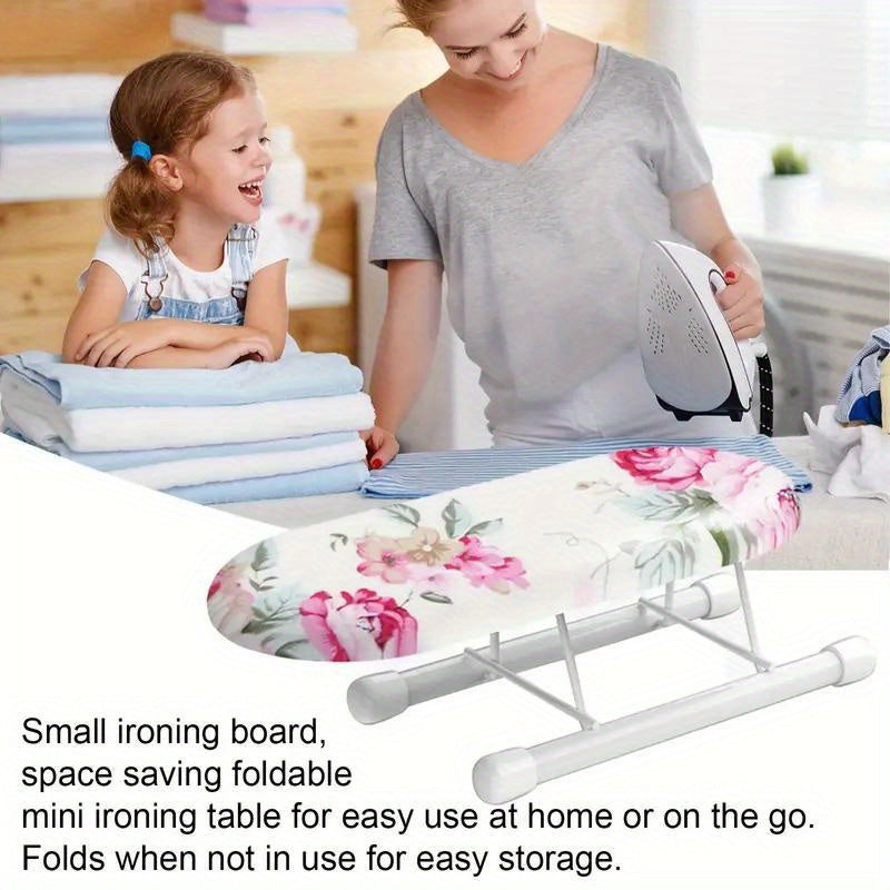 Tablero de planchado portátil sin mangas con estampado floral - Tablero de planchado compacto y ligero de mano con mango ergonómico, 11x3,9x3,1 pulgadas para ropa, camisas, pantalones - Electrodoméstico esencial de cocina, tablero de planchado de cocina