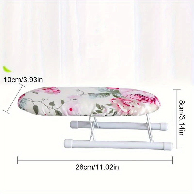 Tablero de planchado portátil sin mangas con estampado floral - Tablero de planchado compacto y ligero de mano con mango ergonómico, 11x3,9x3,1 pulgadas para ropa, camisas, pantalones - Electrodoméstico esencial de cocina, tablero de planchado de cocina