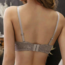 Nuevo sujetador inalambrico gris para mujer con escote cruzado y efecto push up