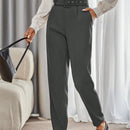 Modichic pantalones de negocios informales versatiles de lino con pierna recta delgada, favorecedores para mujeres