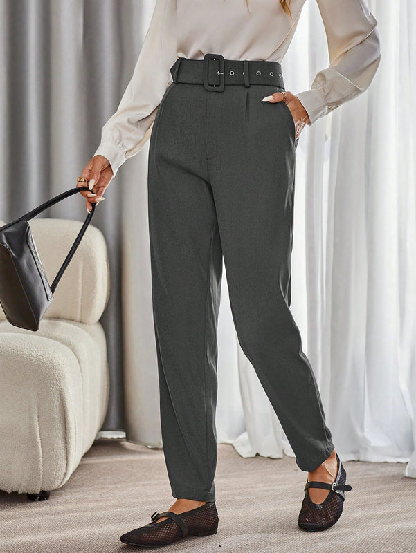 Modichic pantalones de negocios informales versatiles de lino con pierna recta delgada, favorecedores para mujeres