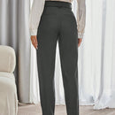 Modichic pantalones de negocios informales versatiles de lino con pierna recta delgada, favorecedores para mujeres