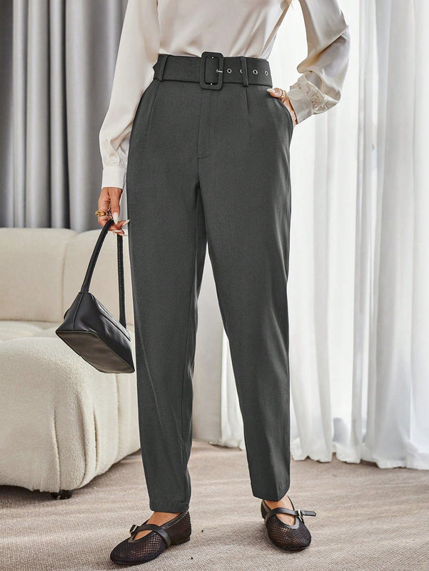 Modichic pantalones de negocios informales versatiles de lino con pierna recta delgada, favorecedores para mujeres