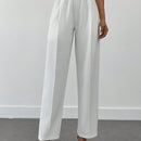 Pantalones para mujer con detalles de costuras, cintura elastica
