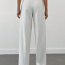 Pantalones para mujer con detalles de costuras, cintura elastica