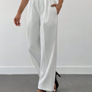 Pantalones para mujer con detalles de costuras, cintura elastica