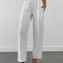 Pantalones para mujer con detalles de costuras, cintura elastica