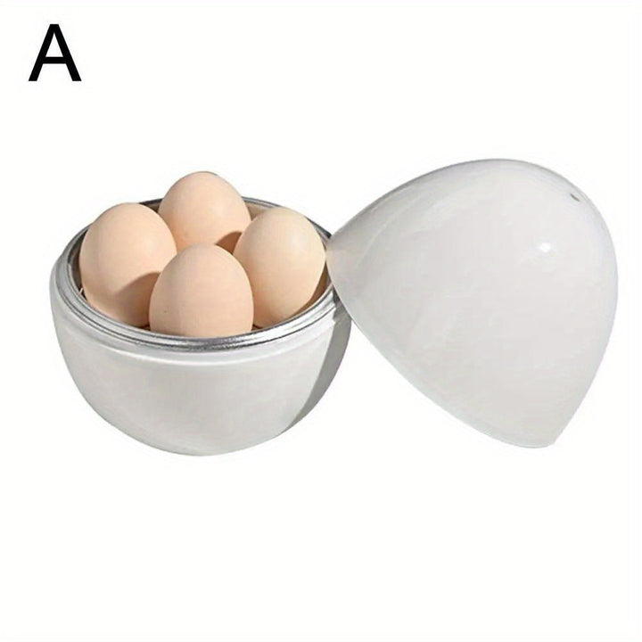 Cocedor de Huevos Rápido y Fácil para Microondas - Cuela 1-4 Huevos en 5 Minutos, Opciones de Cocer Duros o Blandos, Utensilio de Cocina Duradero de PP+Metal