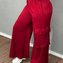 Slayr pantalones casuales de trabajo de estilo ancho con bolsillos y estampado floral gris para mujeres-c