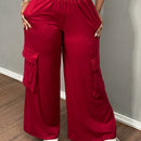 Slayr pantalones casuales de trabajo de estilo ancho con bolsillos y estampado floral gris para mujeres-c