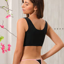 Morvia 4 piezas ropa interior para mujer de algodon con bloques de color negro, tanga con espalda en v, tanga de cintura media comoda y elastica, ropa interior tipo tanga comoda y transpirable, lenceria y ropa interior de uso diario