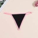 Morvia 4 piezas ropa interior para mujer de algodon con bloques de color negro, tanga con espalda en v, tanga de cintura media comoda y elastica, ropa interior tipo tanga comoda y transpirable, lenceria y ropa interior de uso diario