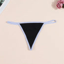 Morvia 4 piezas ropa interior para mujer de algodon con bloques de color negro, tanga con espalda en v, tanga de cintura media comoda y elastica, ropa interior tipo tanga comoda y transpirable, lenceria y ropa interior de uso diario