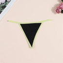 Morvia 4 piezas ropa interior para mujer de algodon con bloques de color negro, tanga con espalda en v, tanga de cintura media comoda y elastica, ropa interior tipo tanga comoda y transpirable, lenceria y ropa interior de uso diario