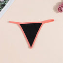 Morvia 4 piezas ropa interior para mujer de algodon con bloques de color negro, tanga con espalda en v, tanga de cintura media comoda y elastica, ropa interior tipo tanga comoda y transpirable, lenceria y ropa interior de uso diario