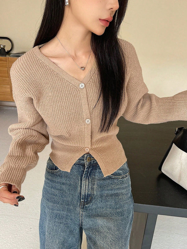 Dazy cardigan de botones de color liso para mujer, informal para uso diario, otono