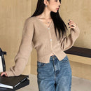 Dazy cardigan de botones de color liso para mujer, informal para uso diario, otono