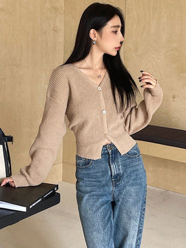 Dazy cardigan de botones de color liso para mujer, informal para uso diario, otono
