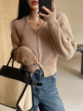 Dazy cardigan de botones de color liso para mujer, informal para uso diario, otono