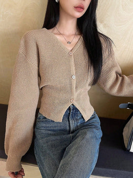 Dazy cardigan de botones de color liso para mujer, informal para uso diario, otono
