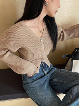 Dazy cardigan de botones de color liso para mujer, informal para uso diario, otono