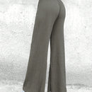 Cottnline pantalones informales minimalistas con nudo delantero de unicolor de algodon