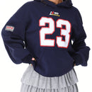 Coolane sudadera con capucha estilo deportivo de mujer con graficos impresos con numeros para otono