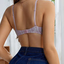 1 pieza sujetador con aro y relleno push-up de color rosa para mujeres