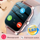 Reloj inteligente de 4,65 cm con llamada inalámbrica, pantalla digital, batería de litio recargable, caja de aleación de zinc, movimiento electrónico, correa de silicona y acero inoxidable - Compatible con varios teléfonos