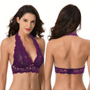 Curve muse sujetador escotado de encaje floral con paquete de 2 unidades para mujer con curvas