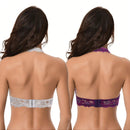Curve muse sujetador escotado de encaje floral con paquete de 2 unidades para mujer con curvas