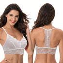 Curve muse bralette sin relleno con escote profundo y encaje floral, paquete de 2, tallas grandes