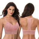 Curve muse bralette sin relleno con escote profundo y encaje floral, paquete de 2, tallas grandes