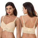 Curve muse bralette sin relleno con escote profundo y encaje floral, paquete de 2, tallas grandes