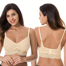 Curve muse bralette sin relleno con escote profundo y encaje floral, paquete de 2, tallas grandes