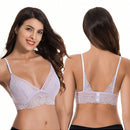 Curve muse bralette sin relleno con escote profundo y encaje floral, paquete de 2, tallas grandes