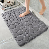 Alfombra de baño con relieve de adoquín - Antideslizante, absorbente, para baño, cocina, lavandería y decoración de dormitorio