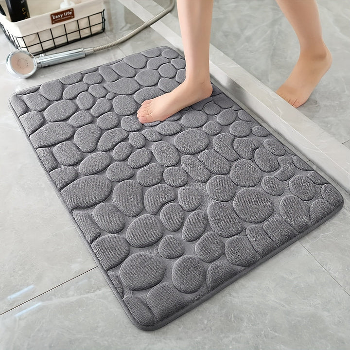 Alfombra de baño con relieve de adoquín - Antideslizante, absorbente, para baño, cocina, lavandería y decoración de dormitorio