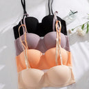 4 piezas sujetadores con armazon sin costuras de unicolor con tirantes ajustables y desmontables para mujeres