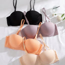 4 piezas sujetadores con armazon sin costuras de unicolor con tirantes ajustables y desmontables para mujeres