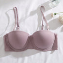 4 piezas sujetadores con armazon sin costuras de unicolor con tirantes ajustables y desmontables para mujeres